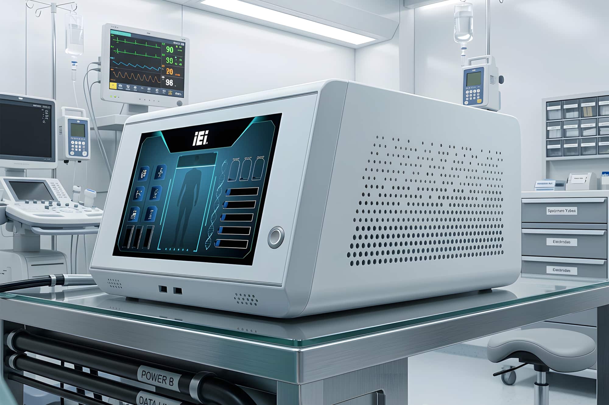 IEI HTB-230D-R680E: Medical AI Box PC with 10.1